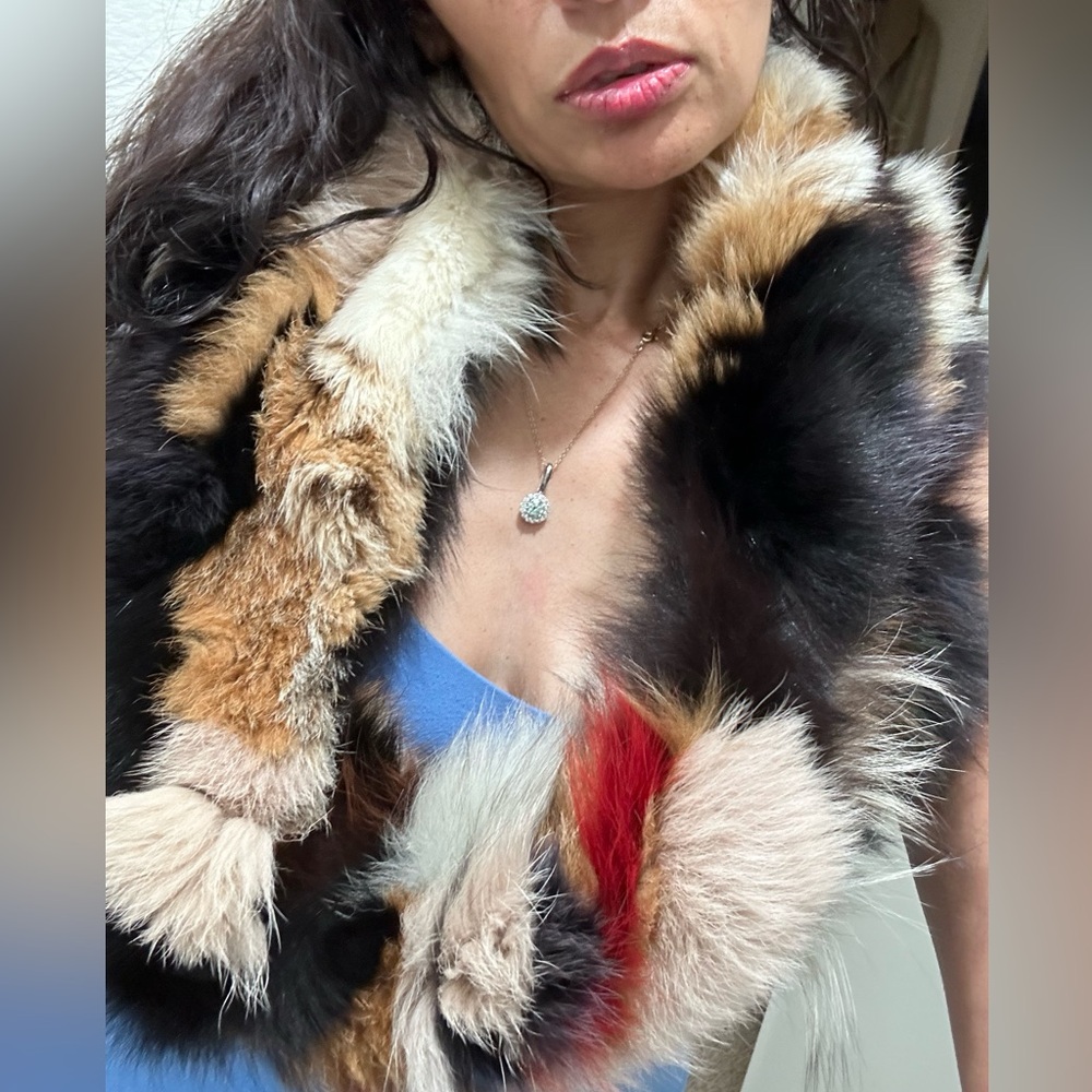 Multi-coloured Faux Fur Infinity Scarf